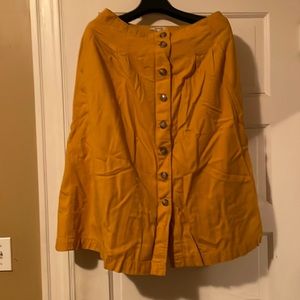 Madewell gold button up skirt